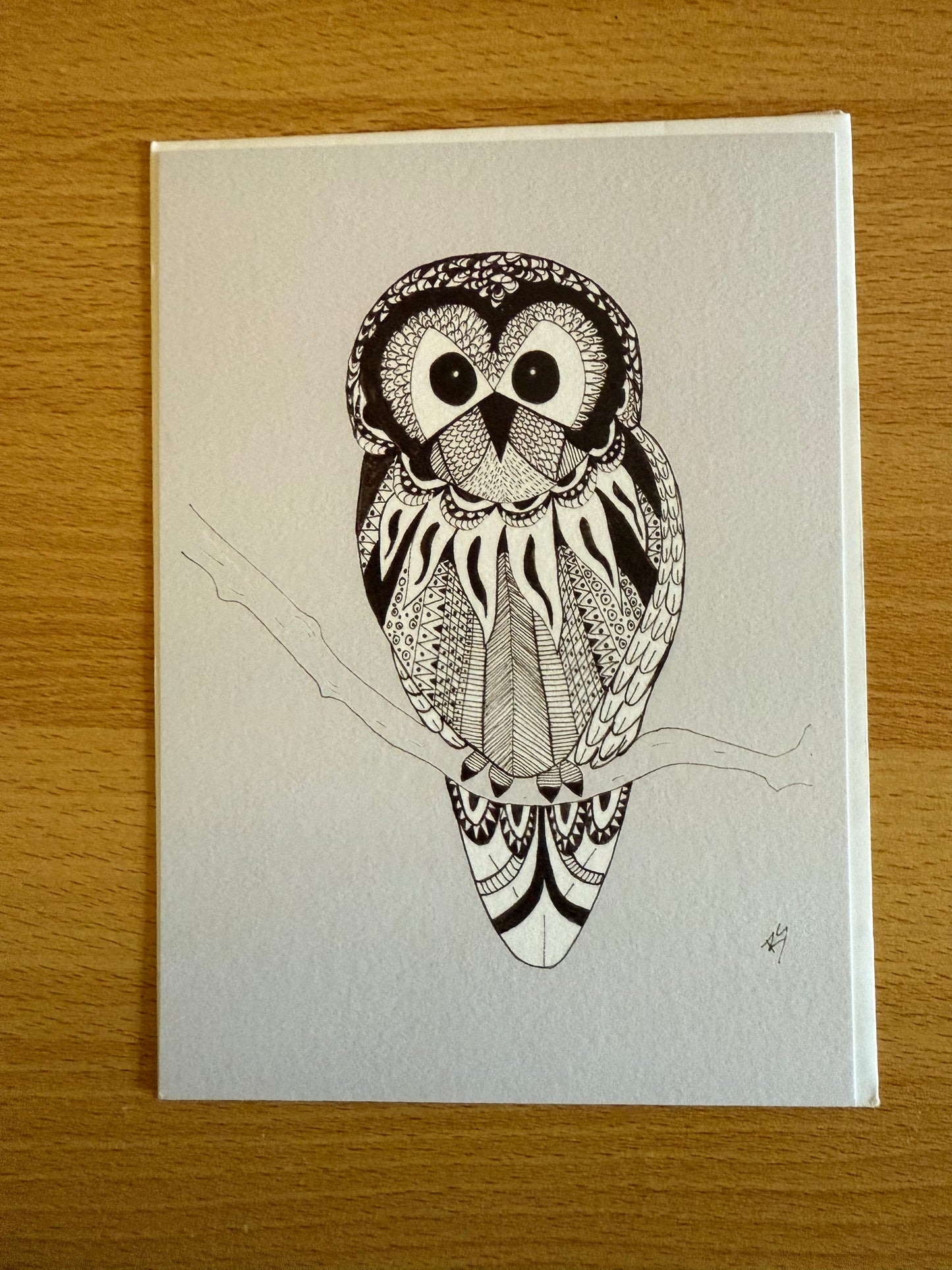 Barred Owl Pen and Ink Art Card – 5x7 Bird Illustration on Eco-Friendly Paper (Copy)