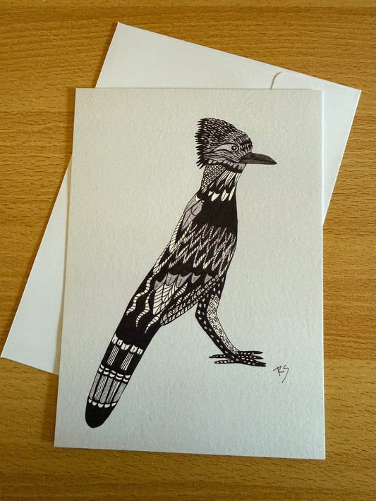 Roadrunner Pen and Ink Drawing – 5x7 Eco-Friendly Art Card