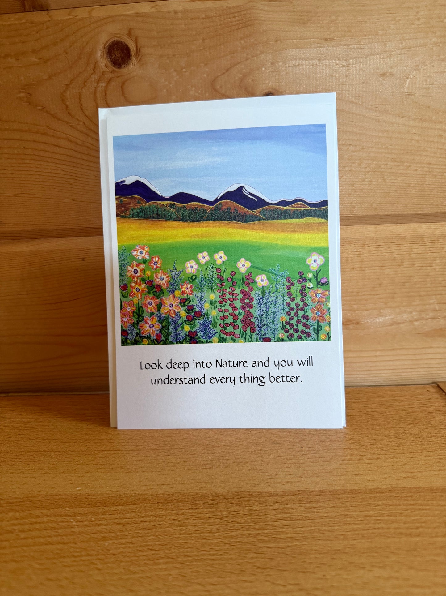 Whimsical Meadow Wildflowers – 5x7 Art Card | Nature Quote