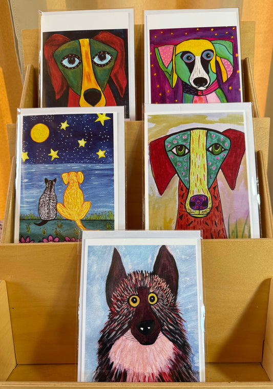 Cards of Whimsy - Abstract Dog Art Collection
