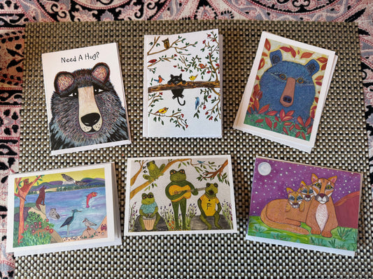 Whimsical Animal Notecard Set – 4x6 Folded Cards | Blank Inside for Kids & Young at Heart