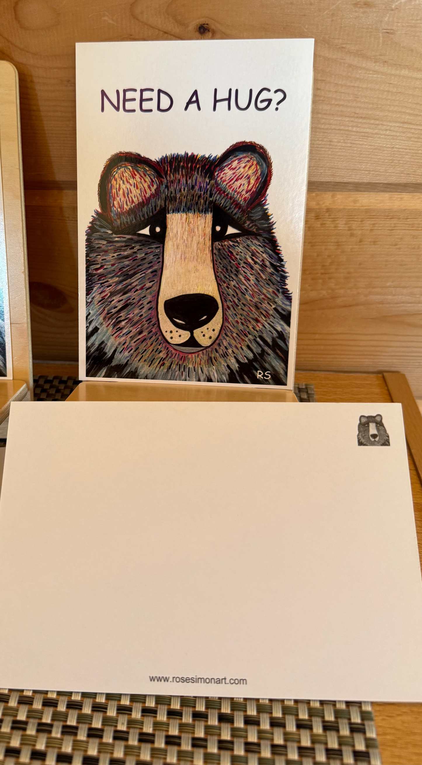 Need a Hug?” Whimsical Bear 12 Postcard Set