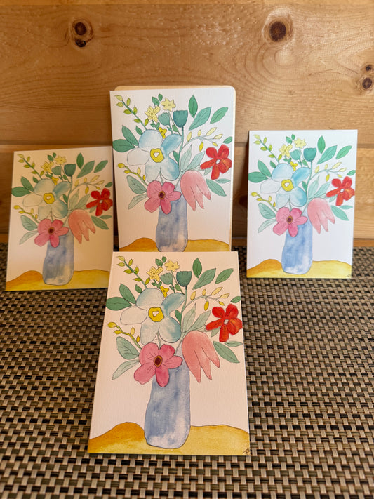 Flowers for Dali – 5x7 Watercolor Flower Art Card