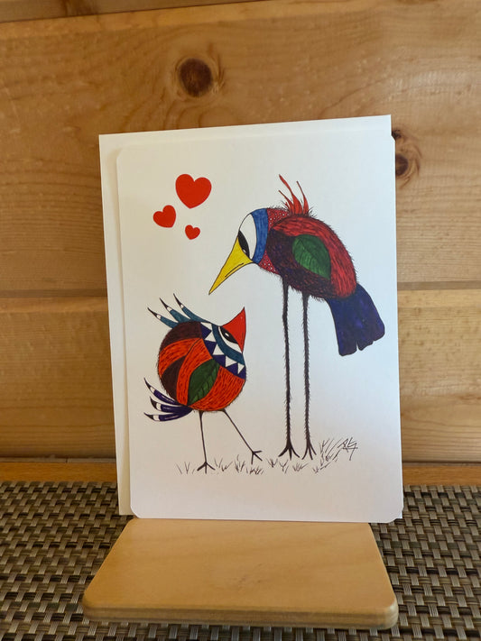 Whimsical Colorful Birds Card