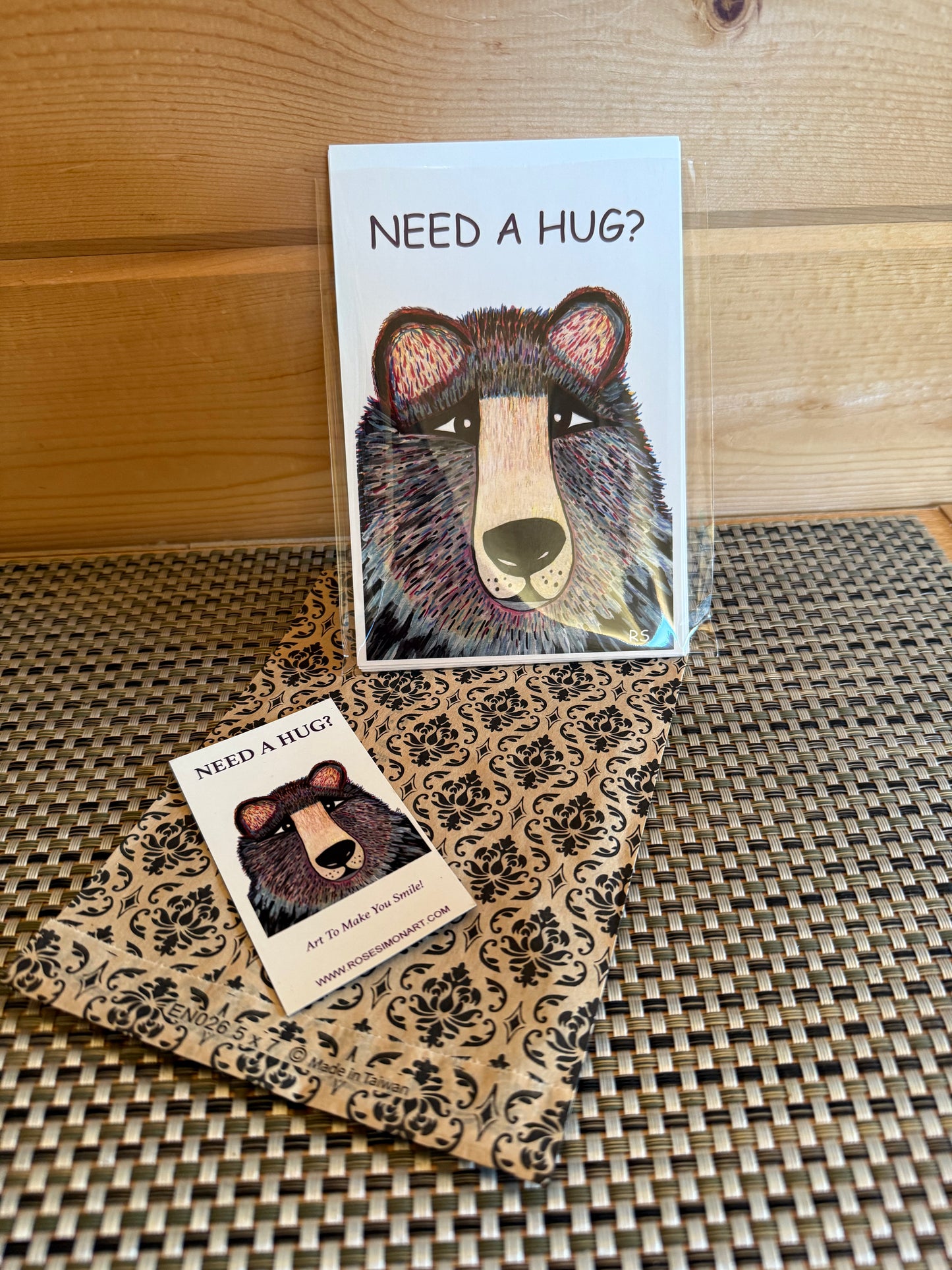 Need a Hug?” Whimsical Bear 12 Postcard Set