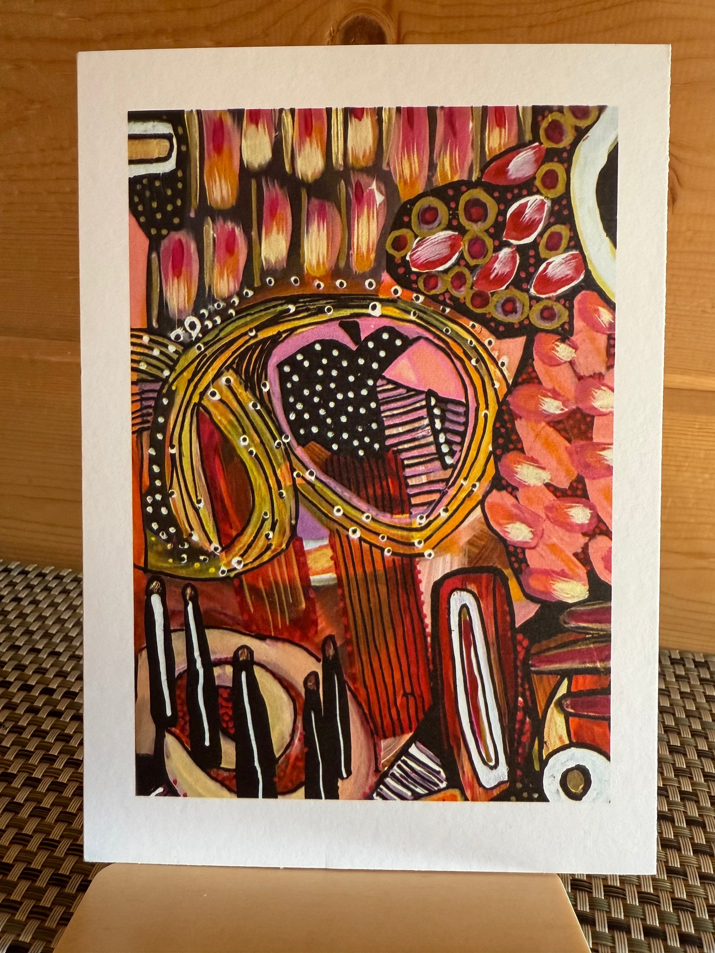 "Mystic Currents" Abstract Watercolor & Pen 5×7 Greeting Cards – Geometric & Whimsical Art